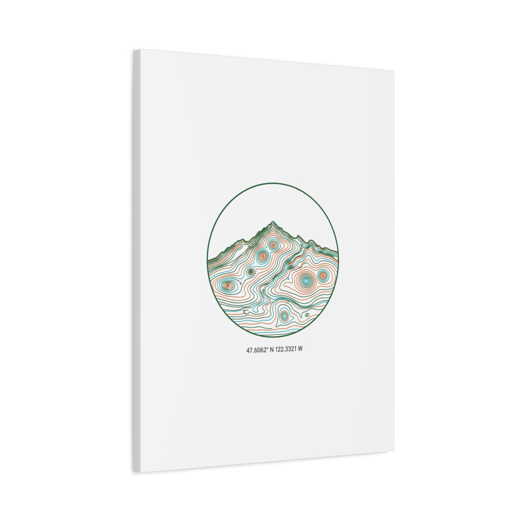 Topographic Contour Line Mountain Canvas, topographic map print | terrain poster