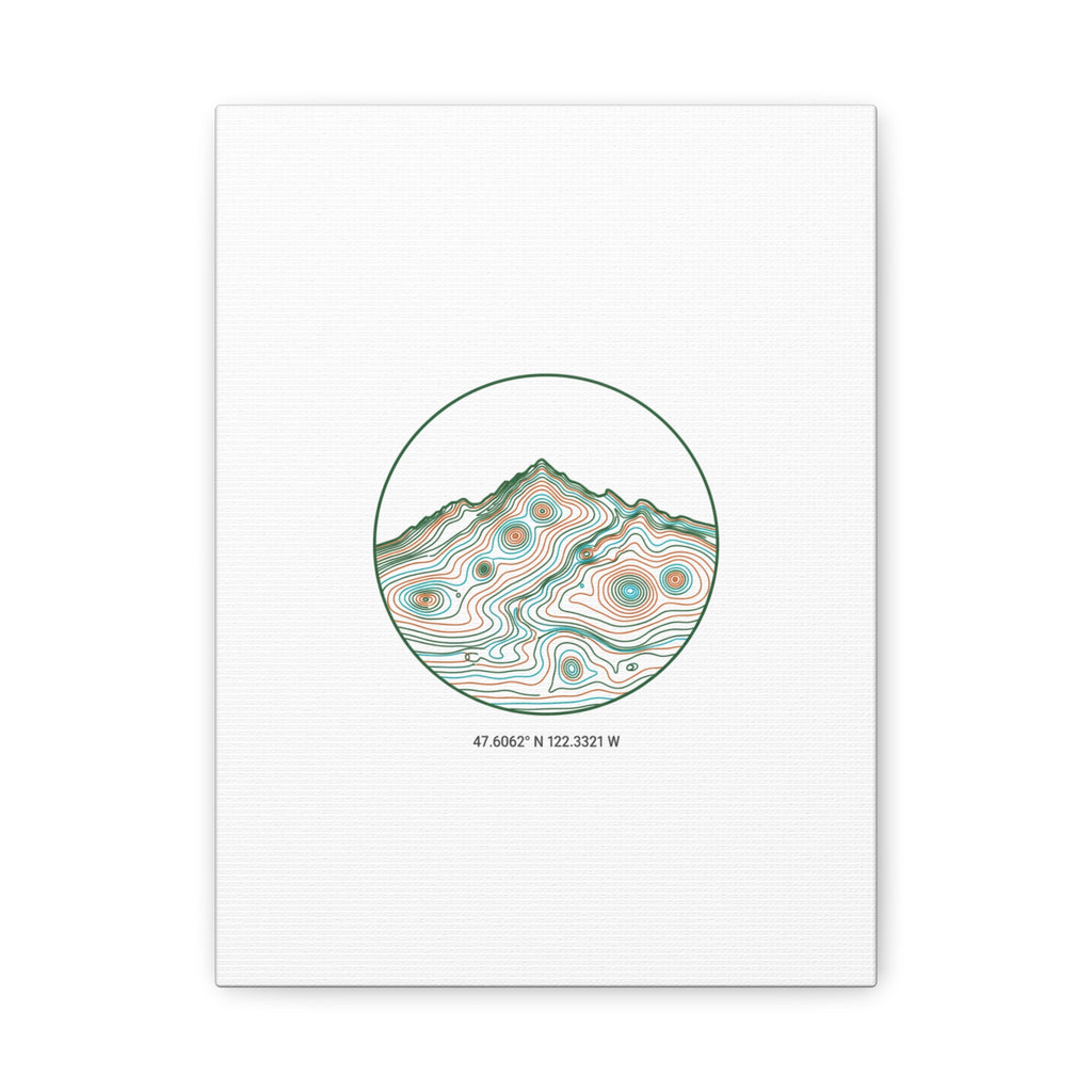 Topographic Contour Line Mountain Canvas, topographic map print | terrain poster