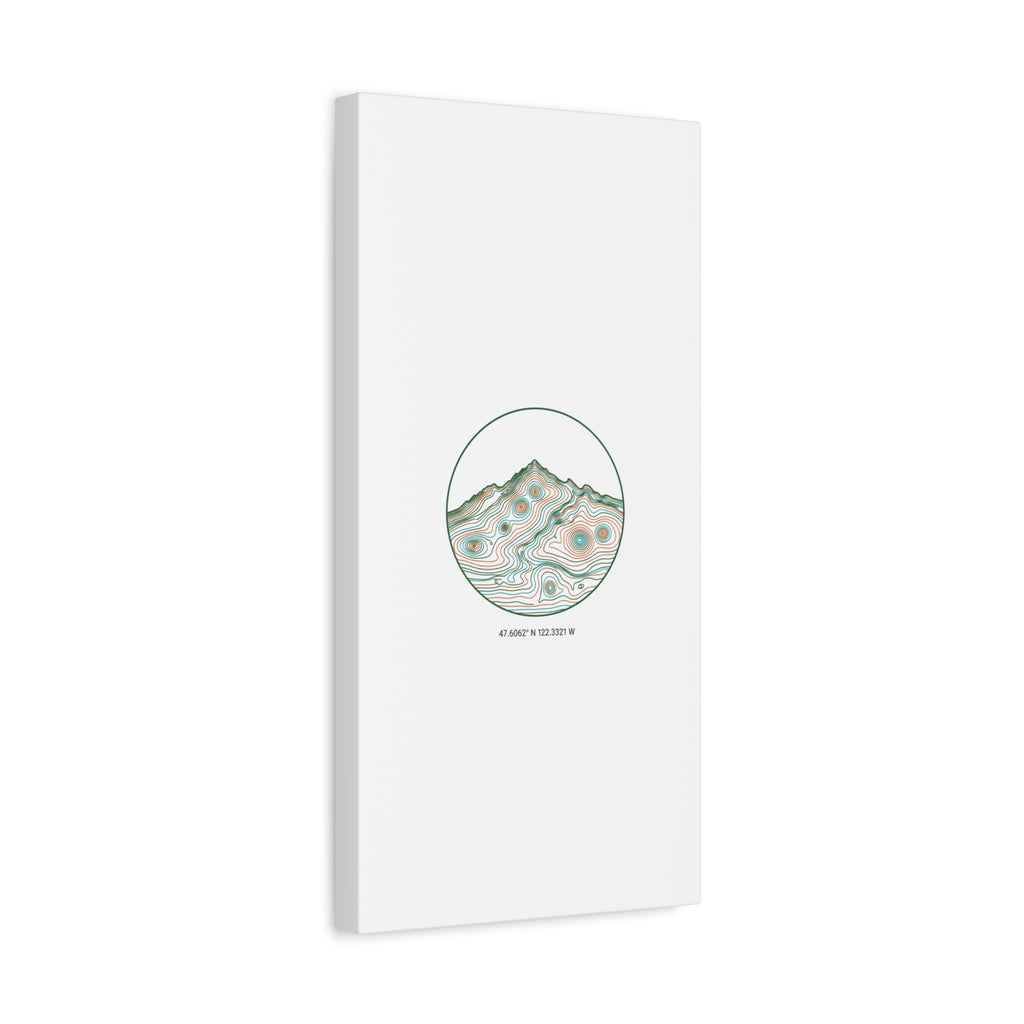 Topographic Contour Line Mountain Canvas, topographic map print | terrain poster