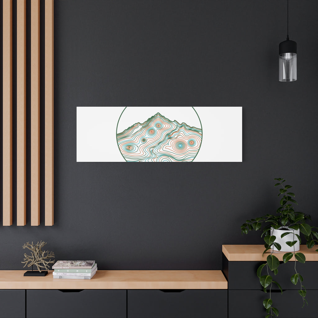 Topographic Contour Line Mountain Canvas, topographic map print | terrain poster