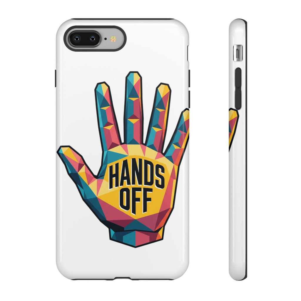Hands Off Phone Case — Bold Geometric Palm Graphic