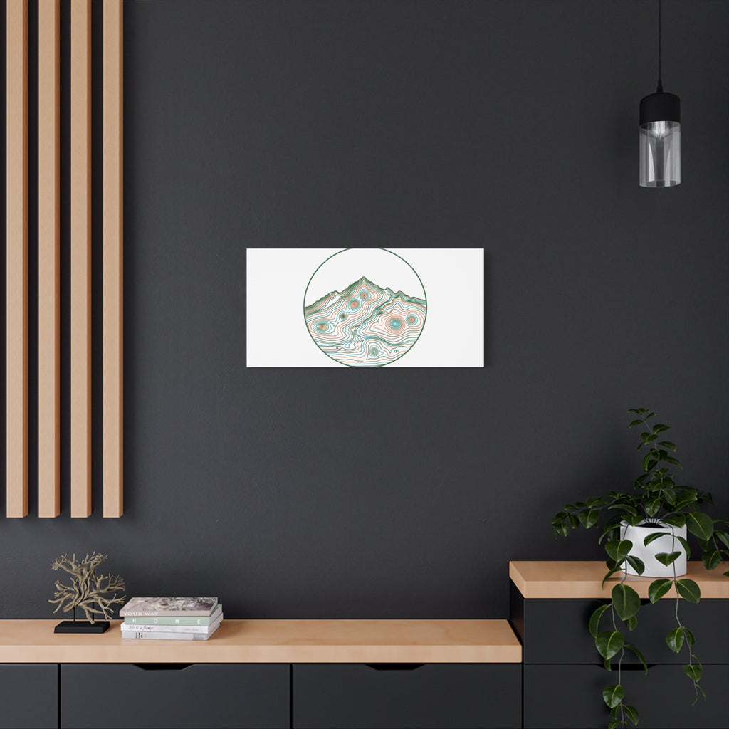Topographic Contour Line Mountain Canvas, topographic map print | terrain poster