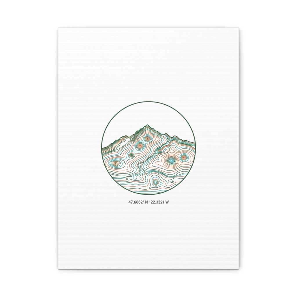 Topographic Contour Line Mountain Canvas, topographic map print | terrain poster