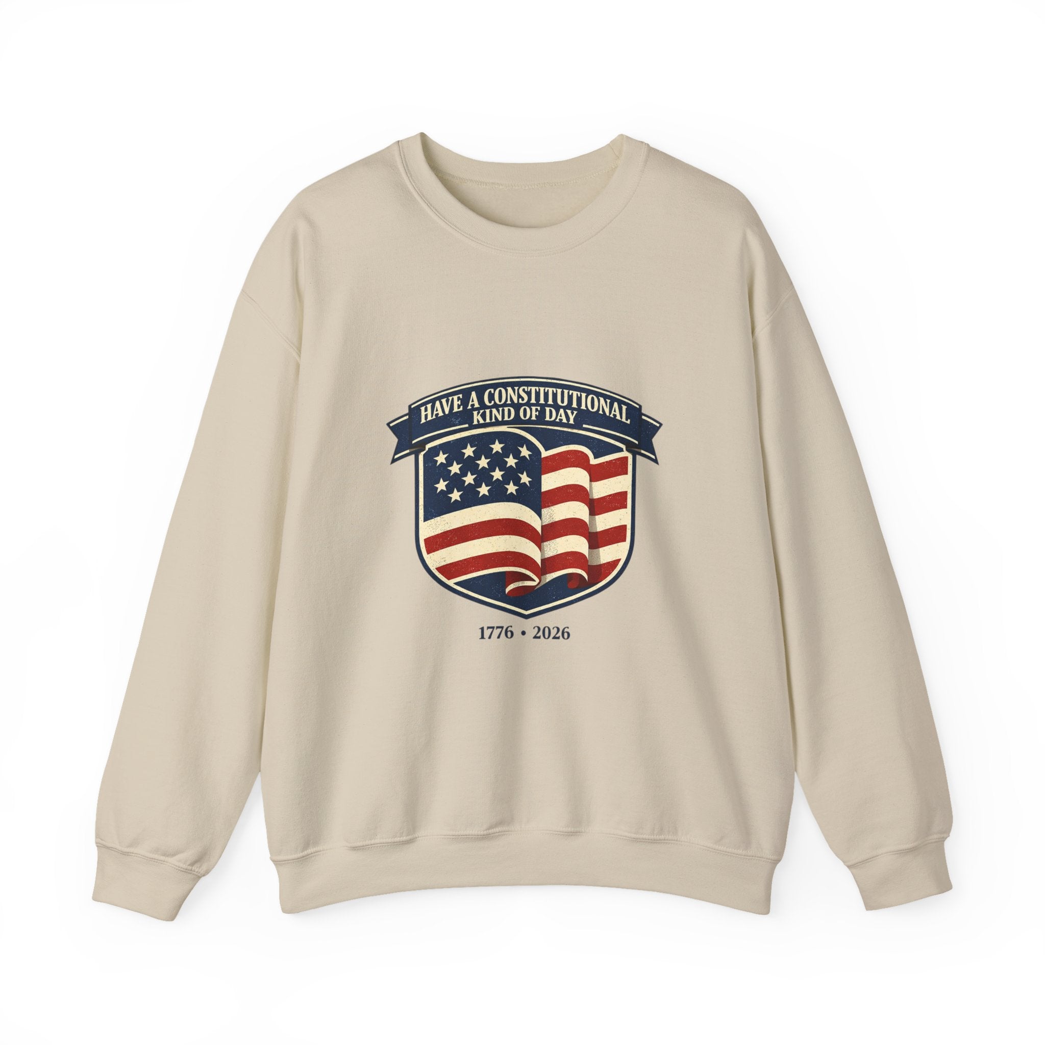 USA 250 Vintage Distressed Flag Crest Crewneck Sweatshirt | 1776–2026 Memorial Day