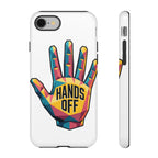 Hands Off Phone Case — Bold Geometric Palm Graphic