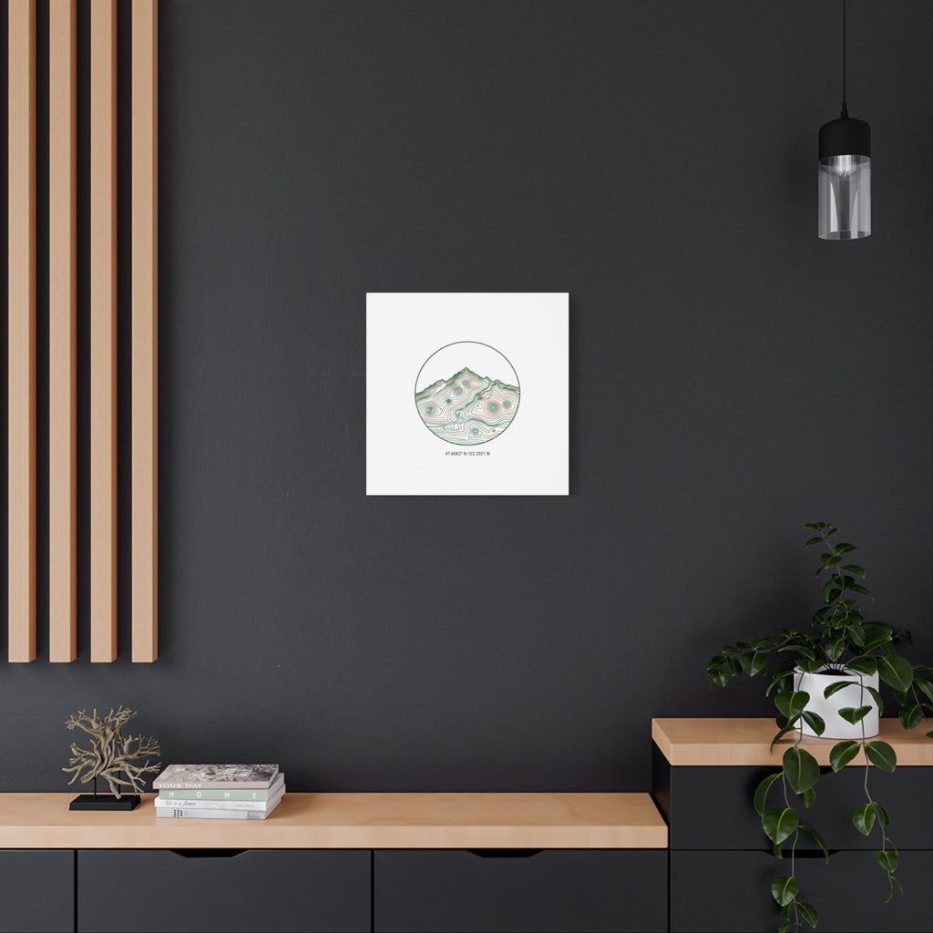 Topographic Contour Line Mountain Canvas, topographic map print | terrain poster