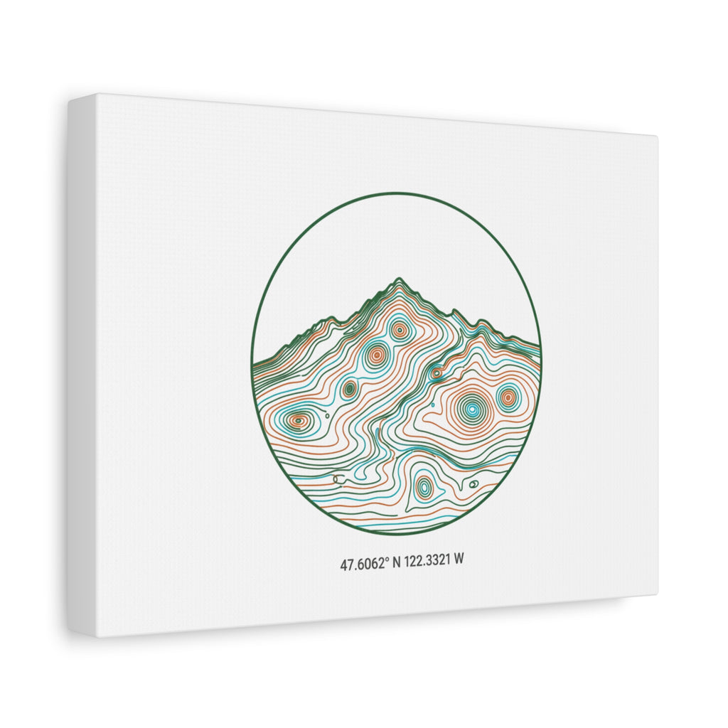 Topographic Contour Line Mountain Canvas, topographic map print | terrain poster