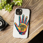 Hands Off Phone Case — Bold Geometric Palm Graphic