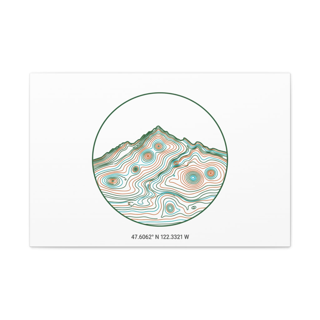 Topographic Contour Line Mountain Canvas, topographic map print | terrain poster