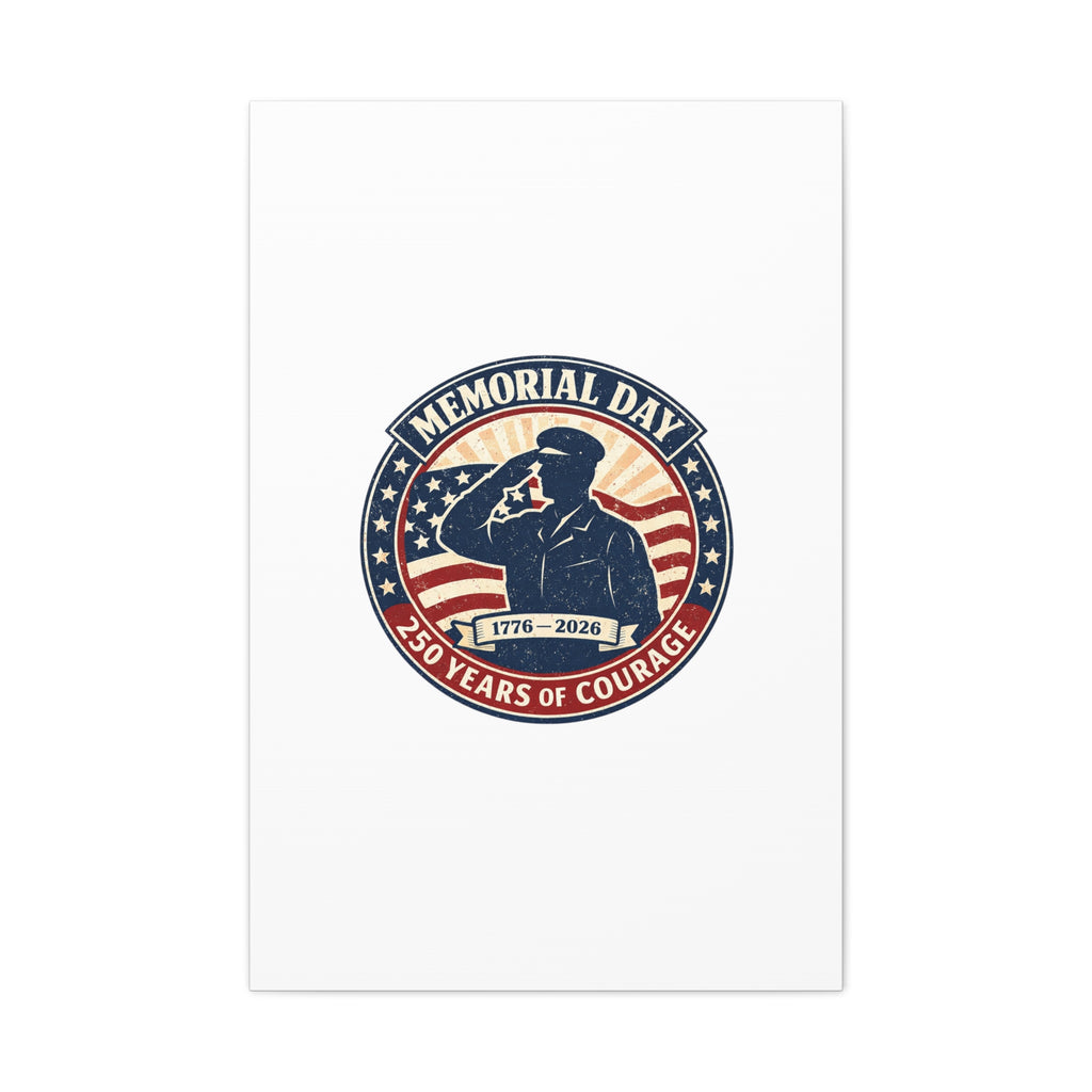 Memorial Day USA 250 Canvas, 1776–2026 Vintage Distressed Patriotic Print