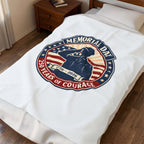 Memorial Day 1776–2026 Velveteen Plush Blanket | USA 250, vintage distressed red white blue