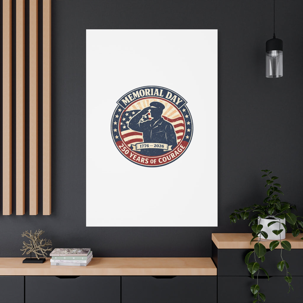 Memorial Day USA 250 Canvas, 1776–2026 Vintage Distressed Patriotic Print