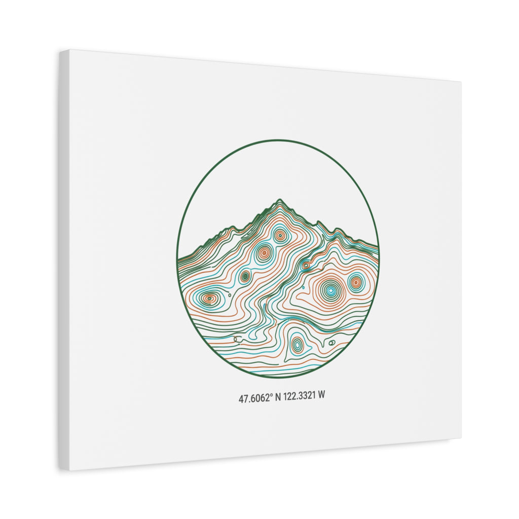 Topographic Contour Line Mountain Canvas, topographic map print | terrain poster