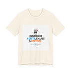 Running on Coffee, E-mails & Cortisol T-Shirt | cortisol shirt, stress meme