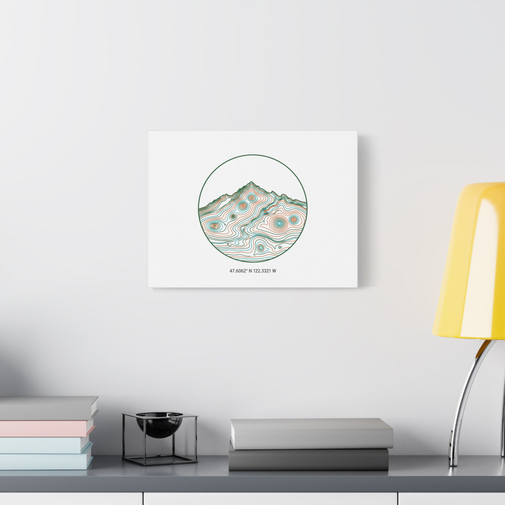 Topographic Contour Line Mountain Canvas, topographic map print | terrain poster