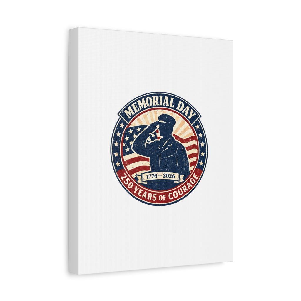 Memorial Day USA 250 Canvas, 1776–2026 Vintage Distressed Patriotic Print