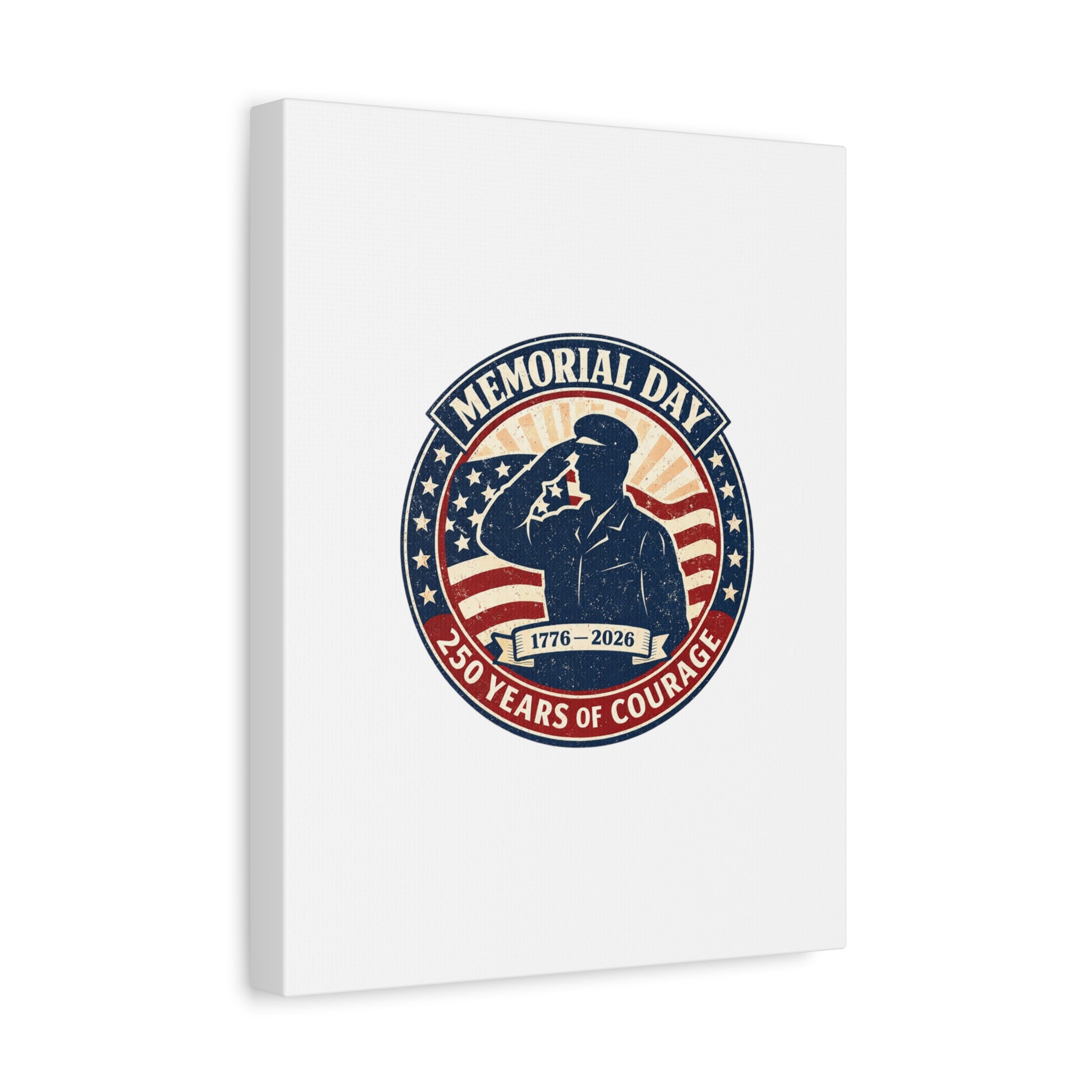 Memorial Day USA 250 Canvas, 1776–2026 Vintage Distressed Patriotic Print