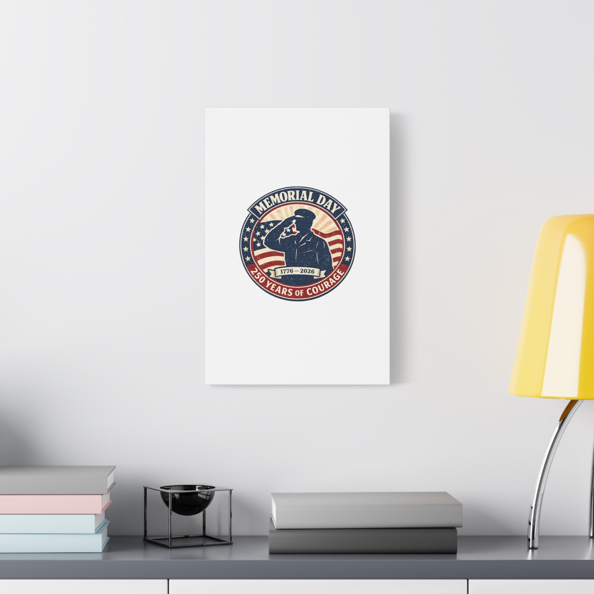 Memorial Day USA 250 Canvas, 1776–2026 Vintage Distressed Patriotic Print