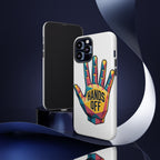 Hands Off Phone Case — Bold Geometric Palm Graphic