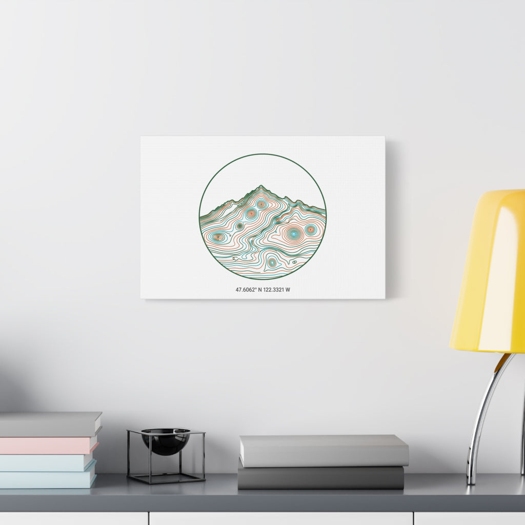 Topographic Contour Line Mountain Canvas, topographic map print | terrain poster