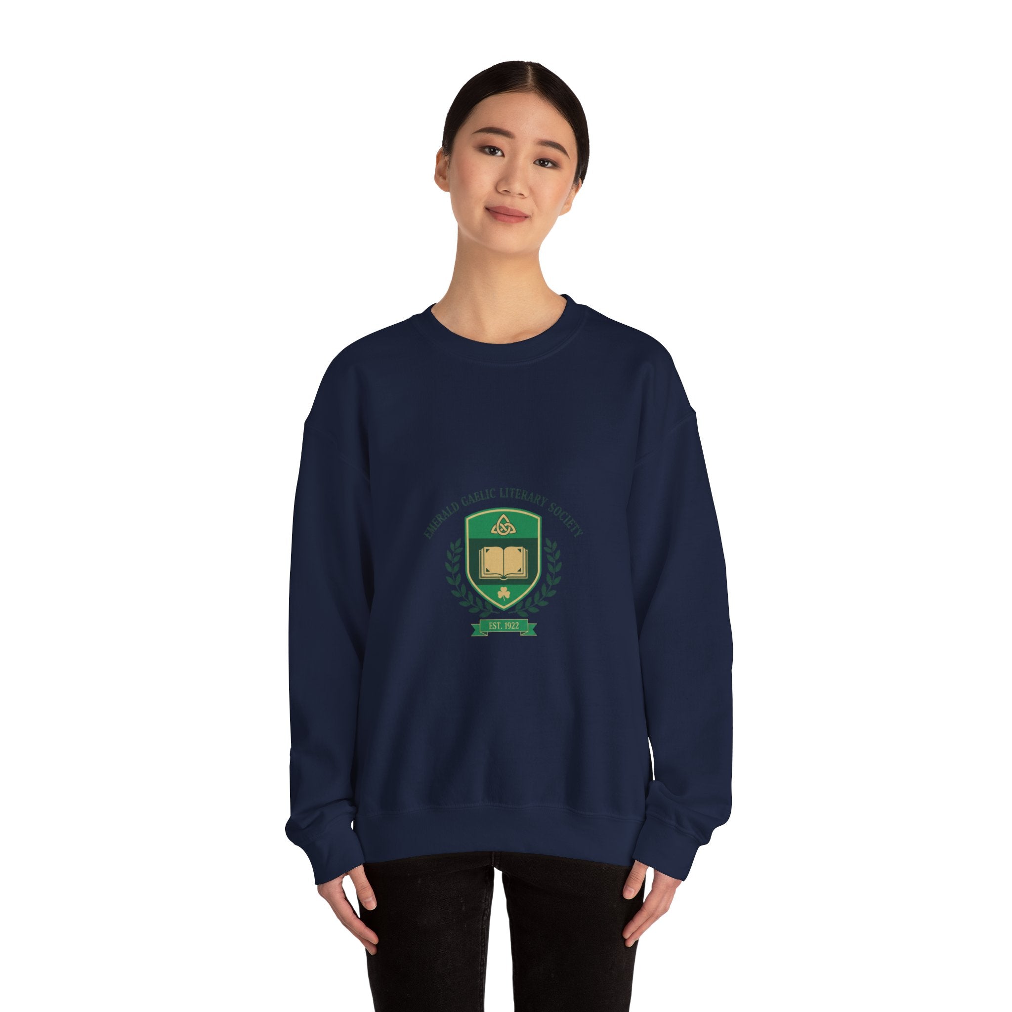 Celtic Crest Gaelic Library Sweatshirt | Irish Heritage Logo, Knotwork
