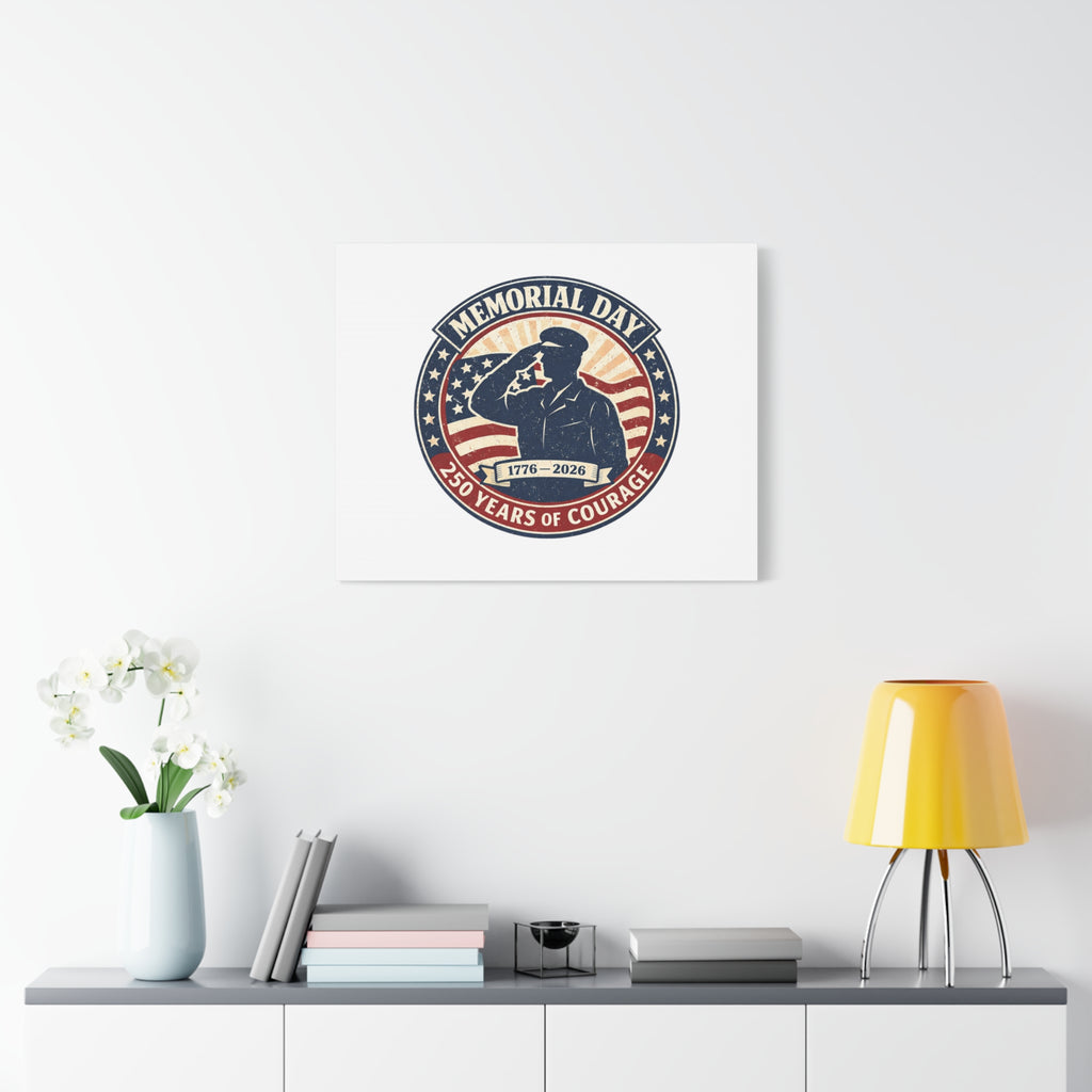 Memorial Day USA 250 Canvas, 1776–2026 Vintage Distressed Patriotic Print