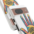 Hands Off Phone Case — Bold Geometric Palm Graphic