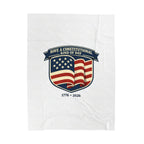 USA 250 1776–2026 Patriotic Velveteen Plush Blanket | vintage distressed red white blue