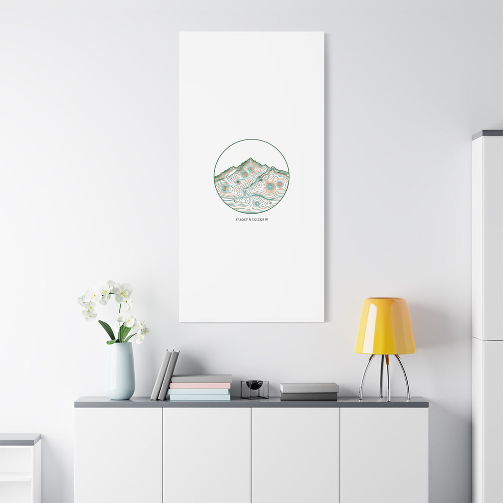 Topographic Contour Line Mountain Canvas, topographic map print | terrain poster