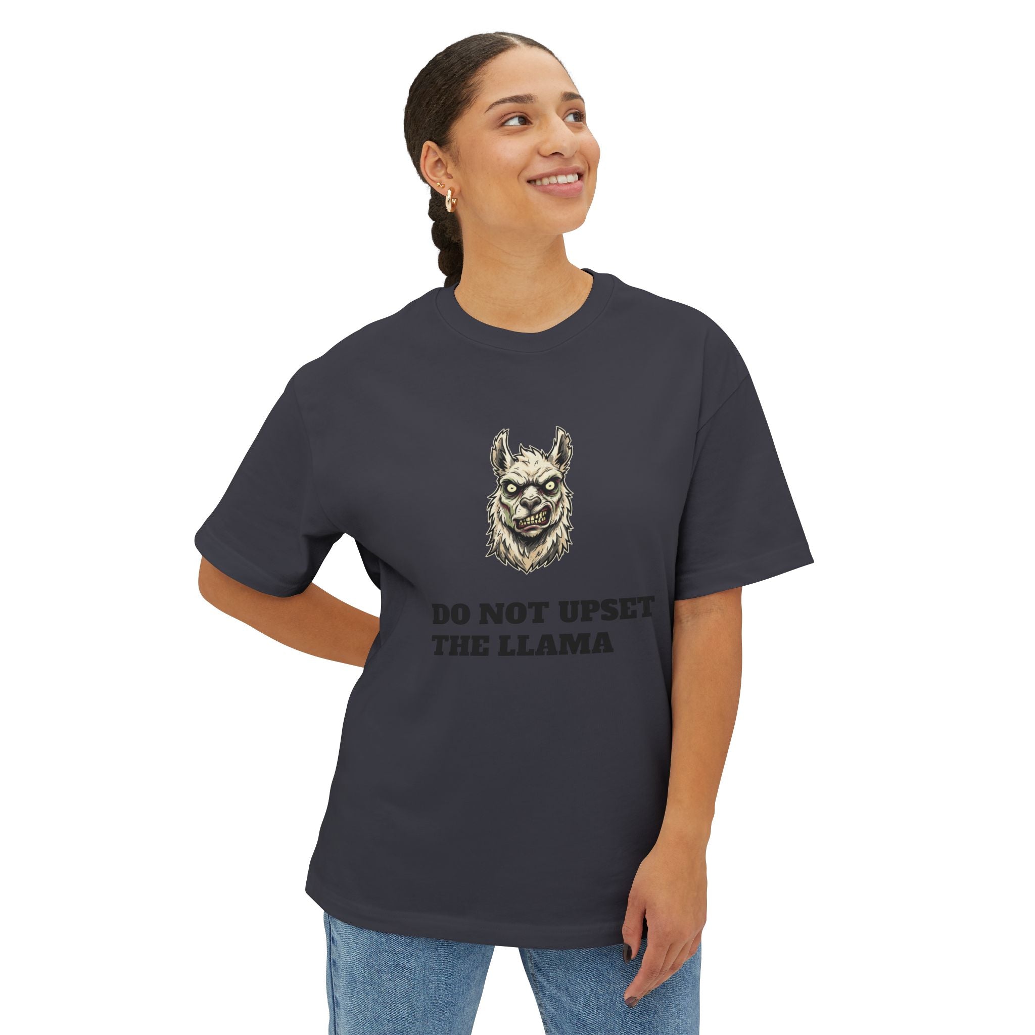 Do Not Upset the Llama Tee — Funny Llama Graphic Boxy T‑Shirt