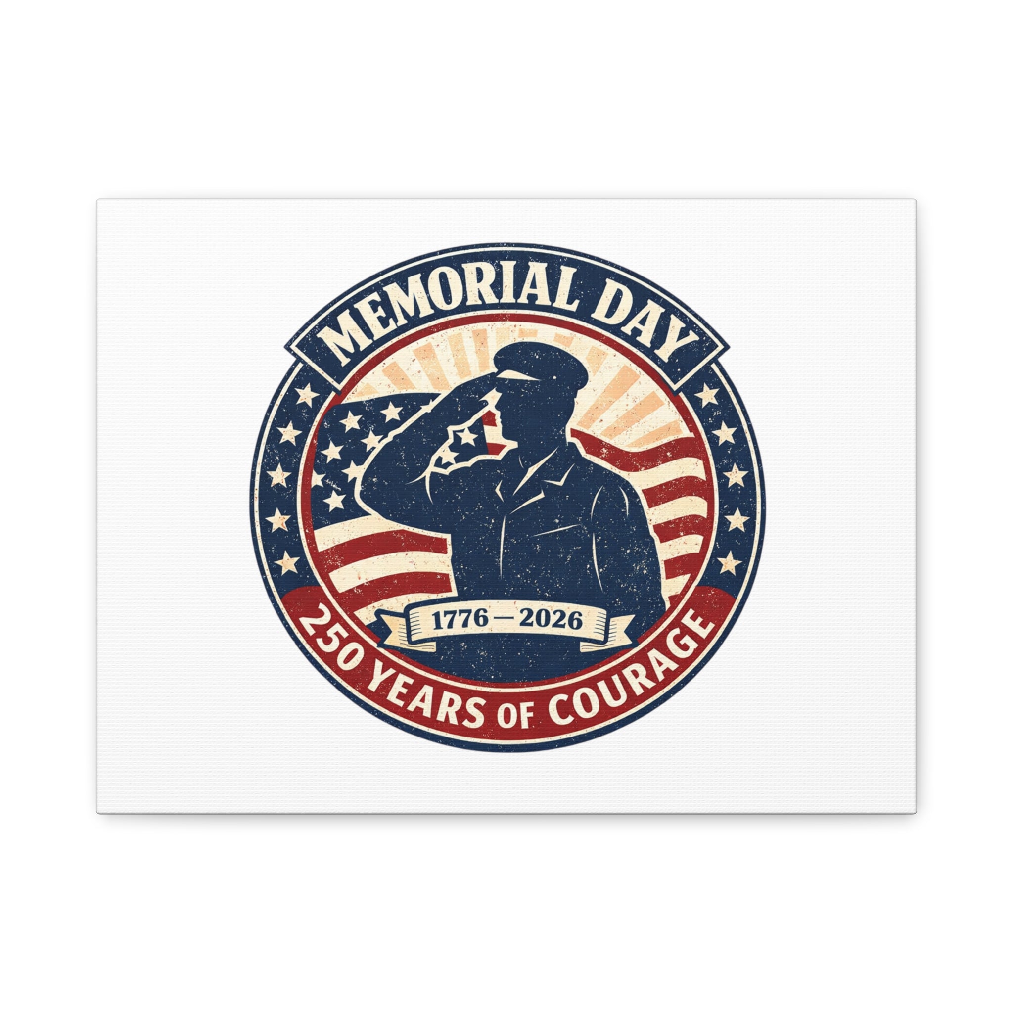 Memorial Day USA 250 Canvas, 1776–2026 Vintage Distressed Patriotic Print