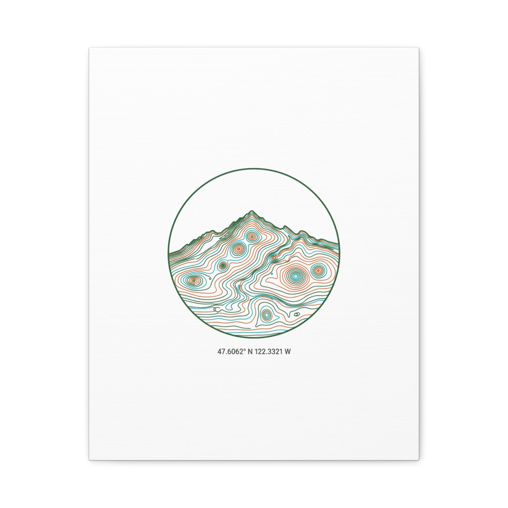 Topographic Contour Line Mountain Canvas, topographic map print | terrain poster