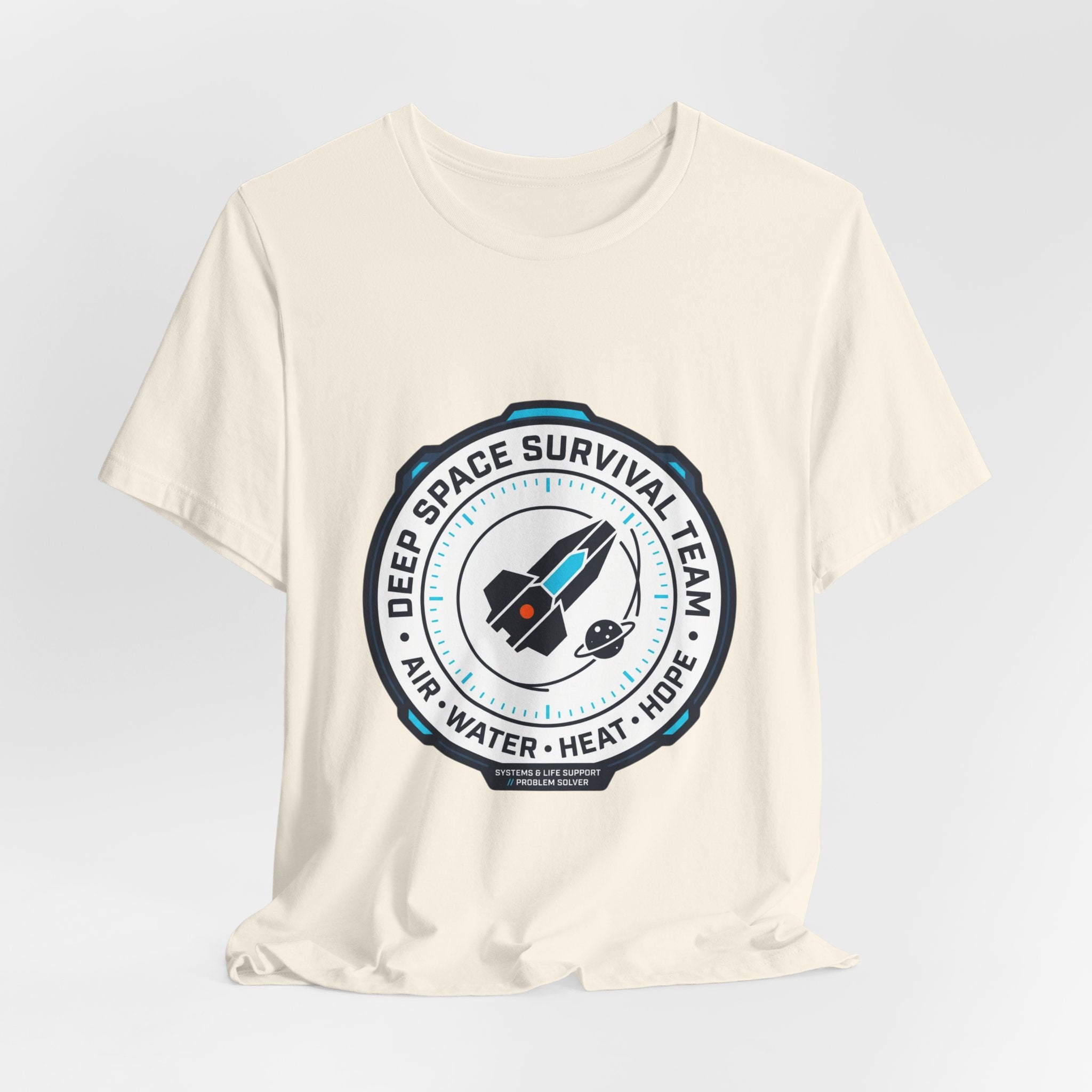 Deep Space Survival Team Tee | mission patch, hard sci‑fi exploration