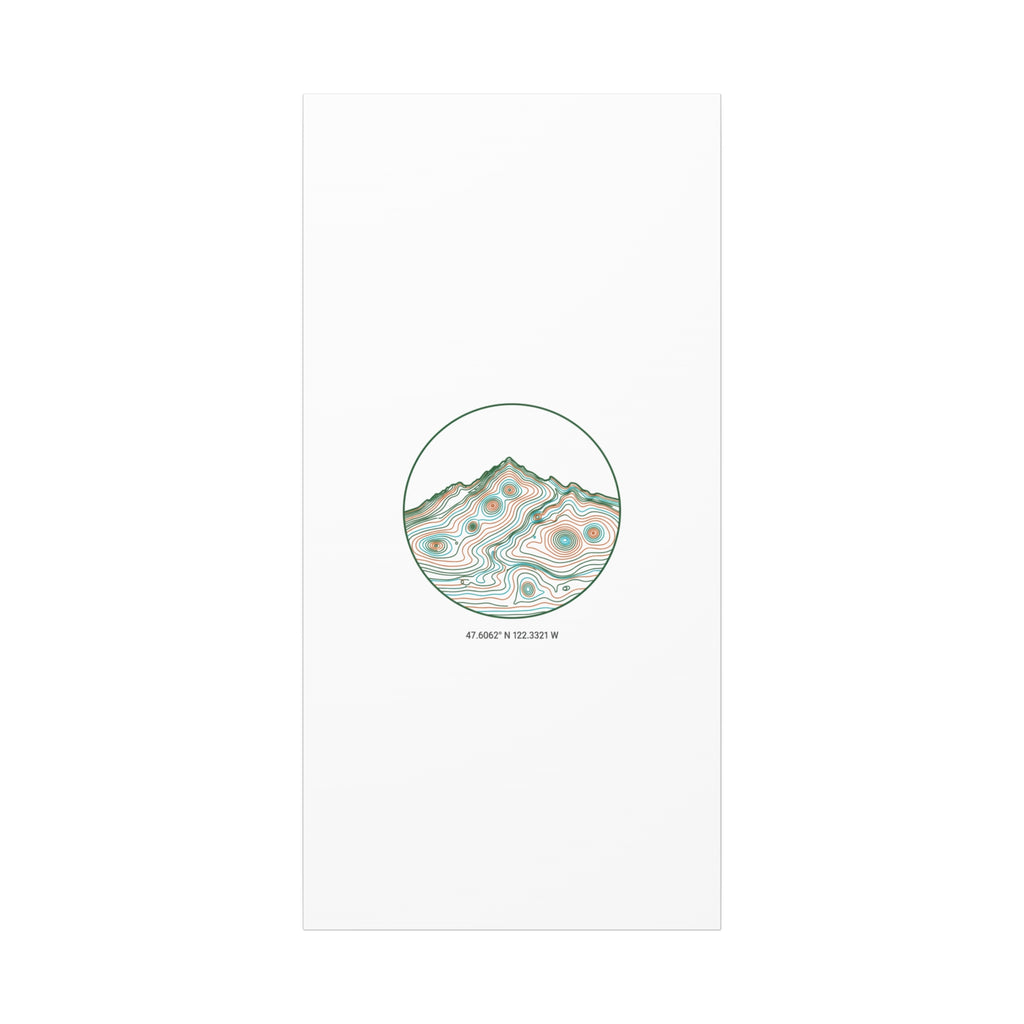Topographic Contour Line Mountain Canvas, topographic map print | terrain poster