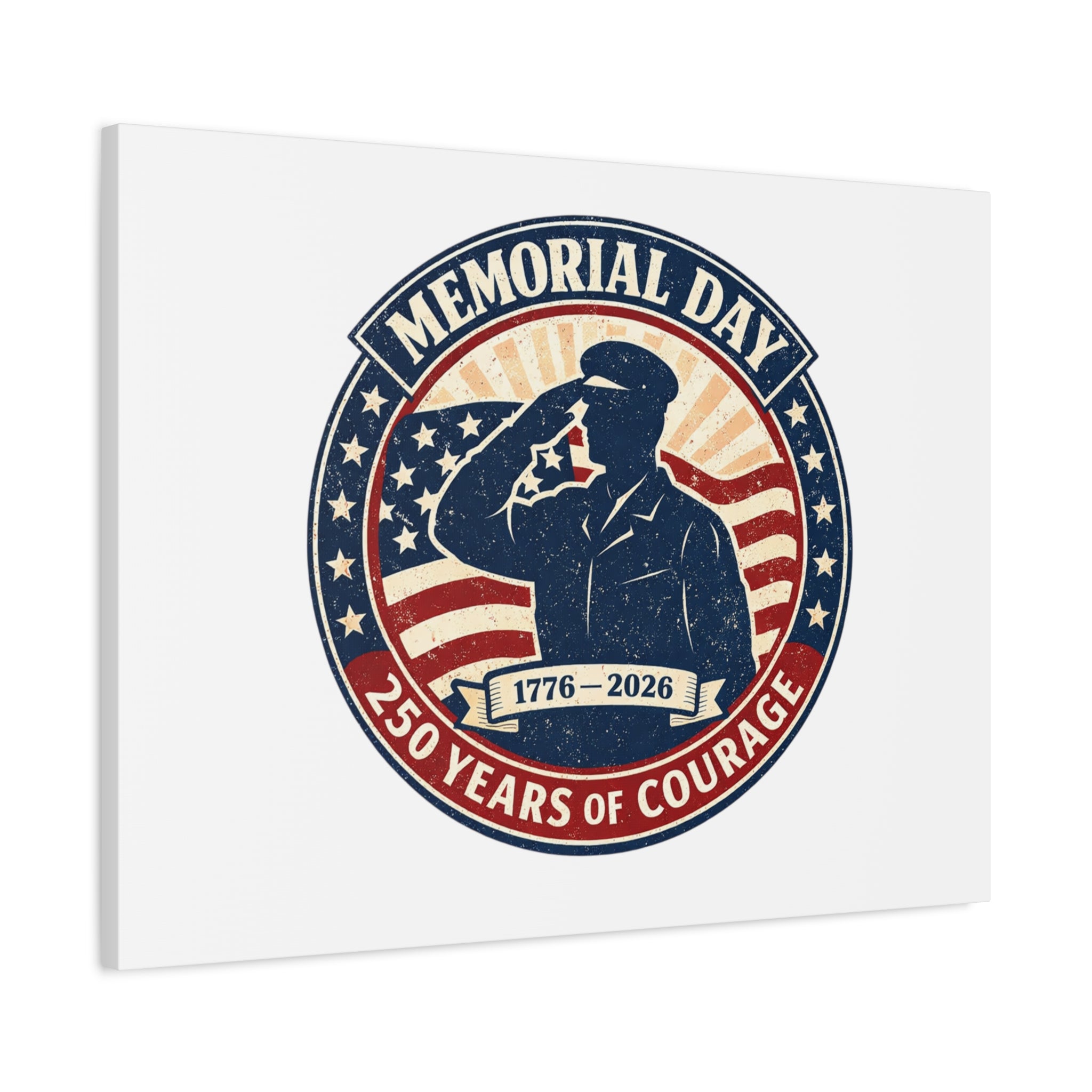 Memorial Day USA 250 Canvas, 1776–2026 Vintage Distressed Patriotic Print