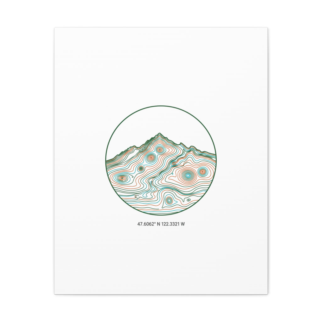 Topographic Contour Line Mountain Canvas, topographic map print | terrain poster