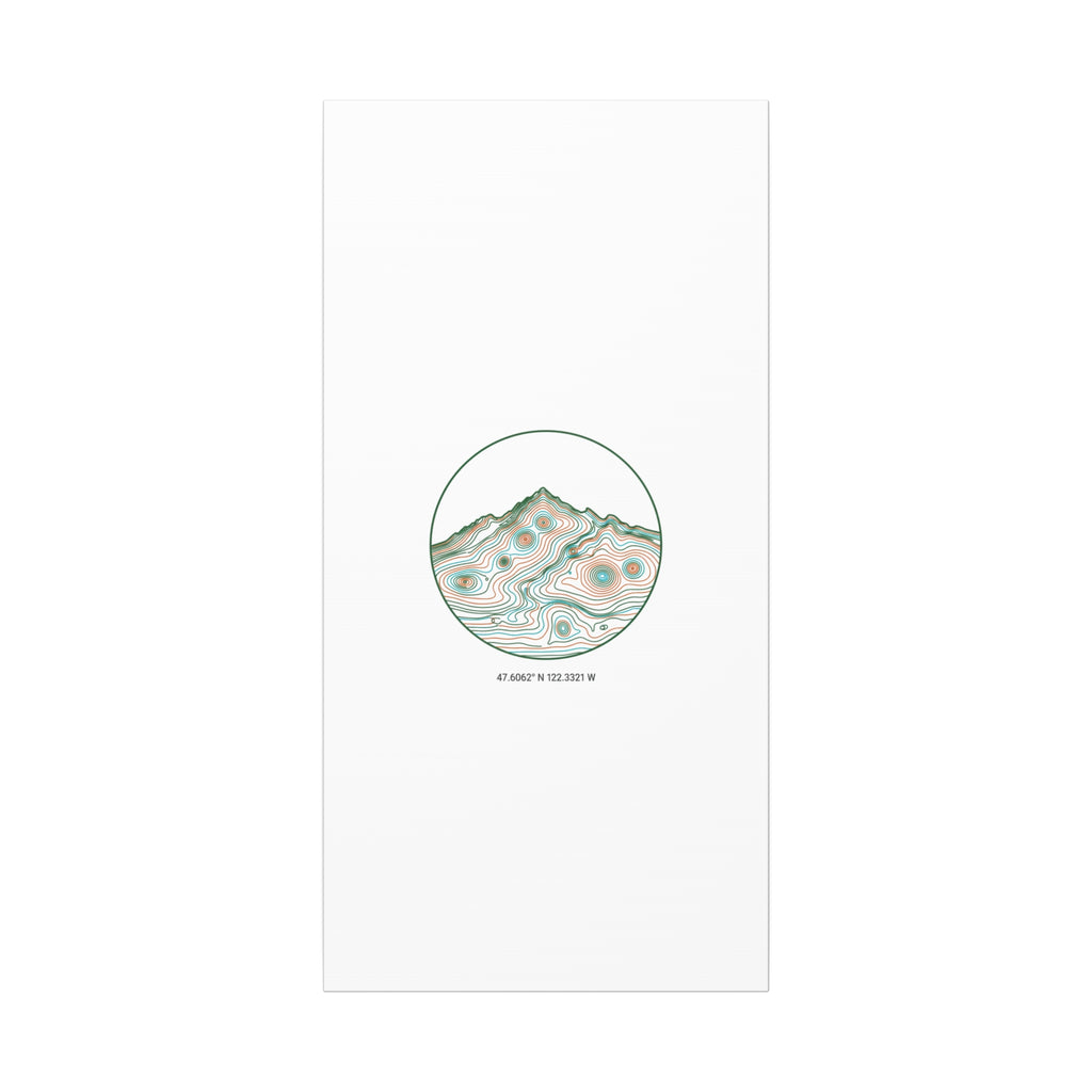 Topographic Contour Line Mountain Canvas, topographic map print | terrain poster