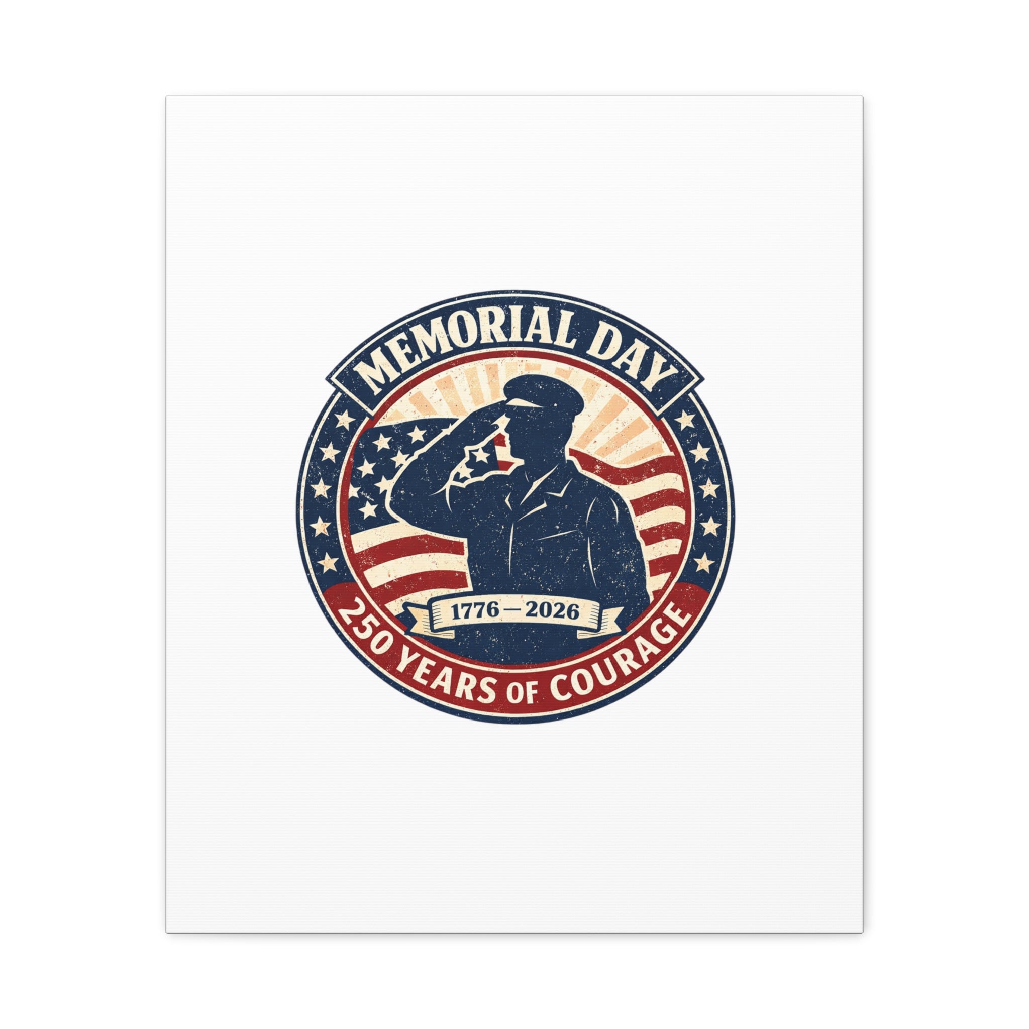 Memorial Day USA 250 Canvas, 1776–2026 Vintage Distressed Patriotic Print
