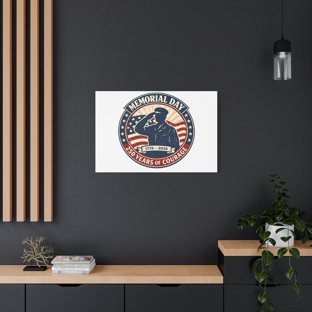Memorial Day USA 250 Canvas, 1776–2026 Vintage Distressed Patriotic Print