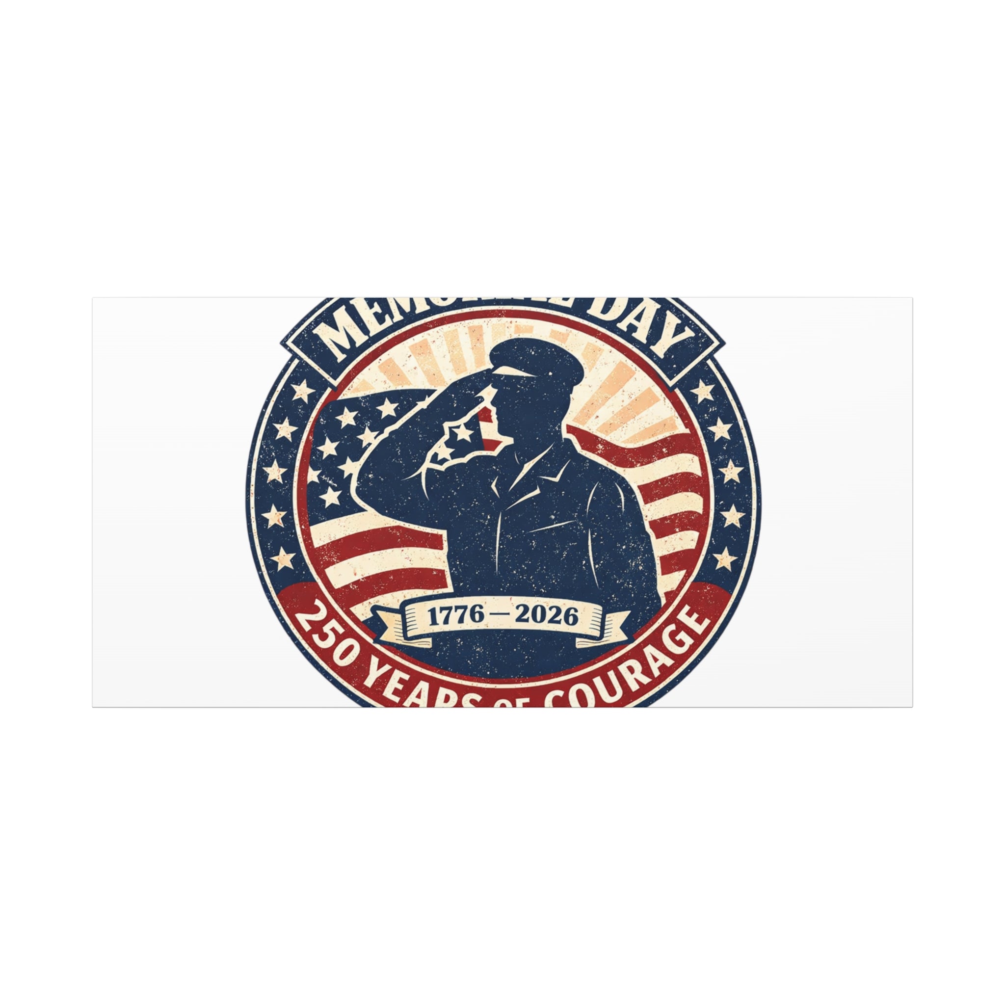 Memorial Day USA 250 Canvas, 1776–2026 Vintage Distressed Patriotic Print