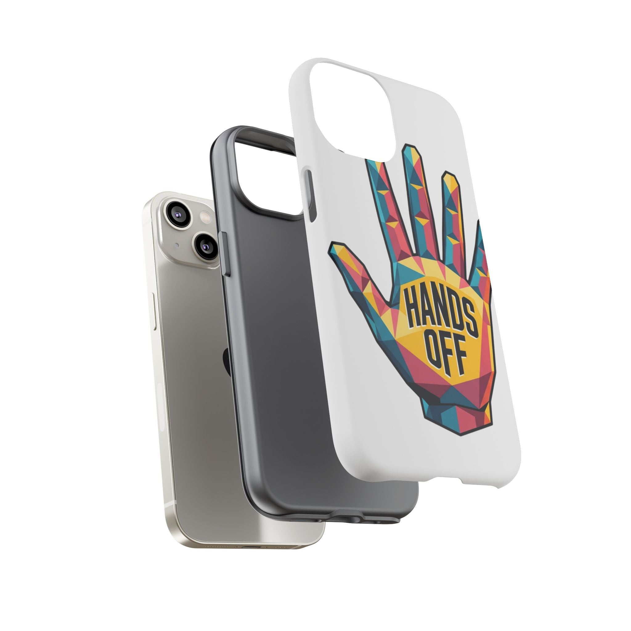 Hands Off Phone Case — Bold Geometric Palm Graphic