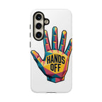 Hands Off Phone Case — Bold Geometric Palm Graphic