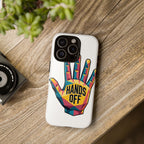 Hands Off Phone Case — Bold Geometric Palm Graphic