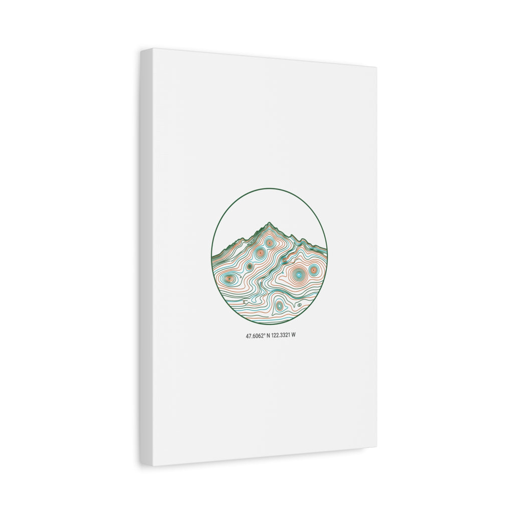 Topographic Contour Line Mountain Canvas, topographic map print | terrain poster