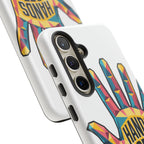 Hands Off Phone Case — Bold Geometric Palm Graphic