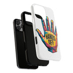 Hands Off Phone Case — Bold Geometric Palm Graphic