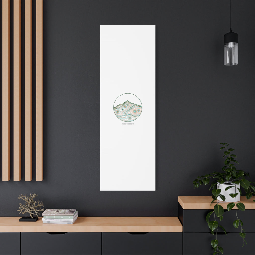 Topographic Contour Line Mountain Canvas, topographic map print | terrain poster