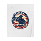 Memorial Day 1776–2026 Velveteen Plush Blanket | USA 250, vintage distressed red white blue