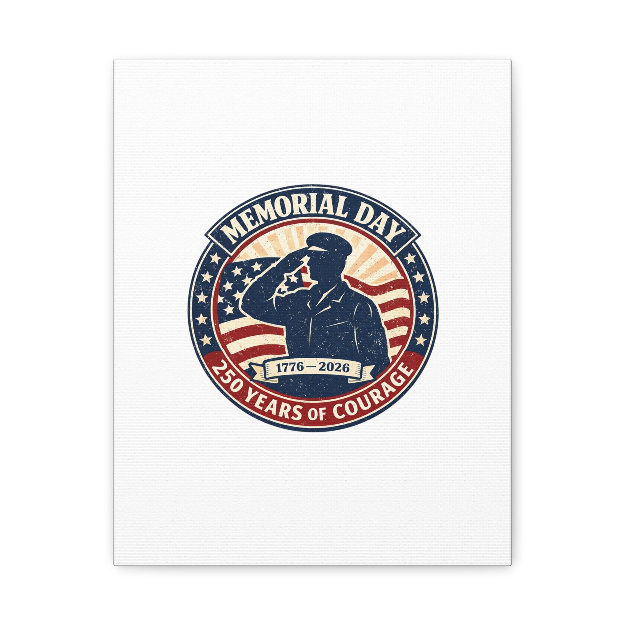 Memorial Day USA 250 Canvas, 1776–2026 Vintage Distressed Patriotic Print