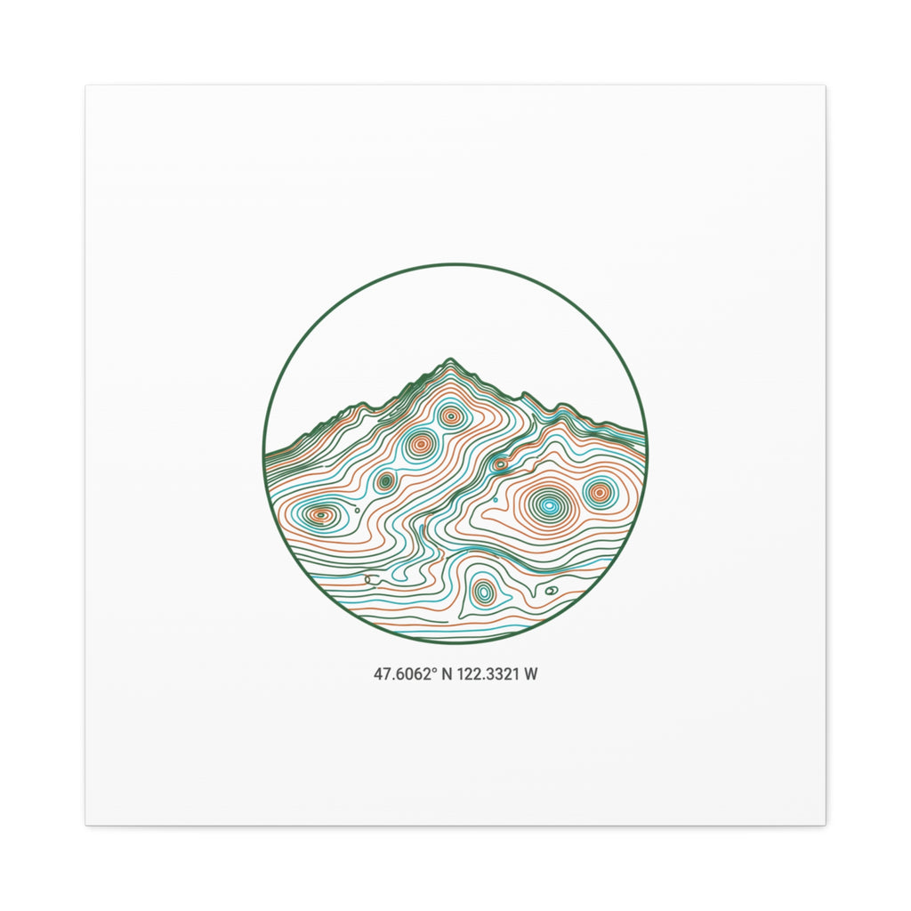 Topographic Contour Line Mountain Canvas, topographic map print | terrain poster